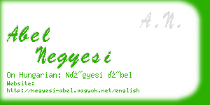 abel negyesi business card